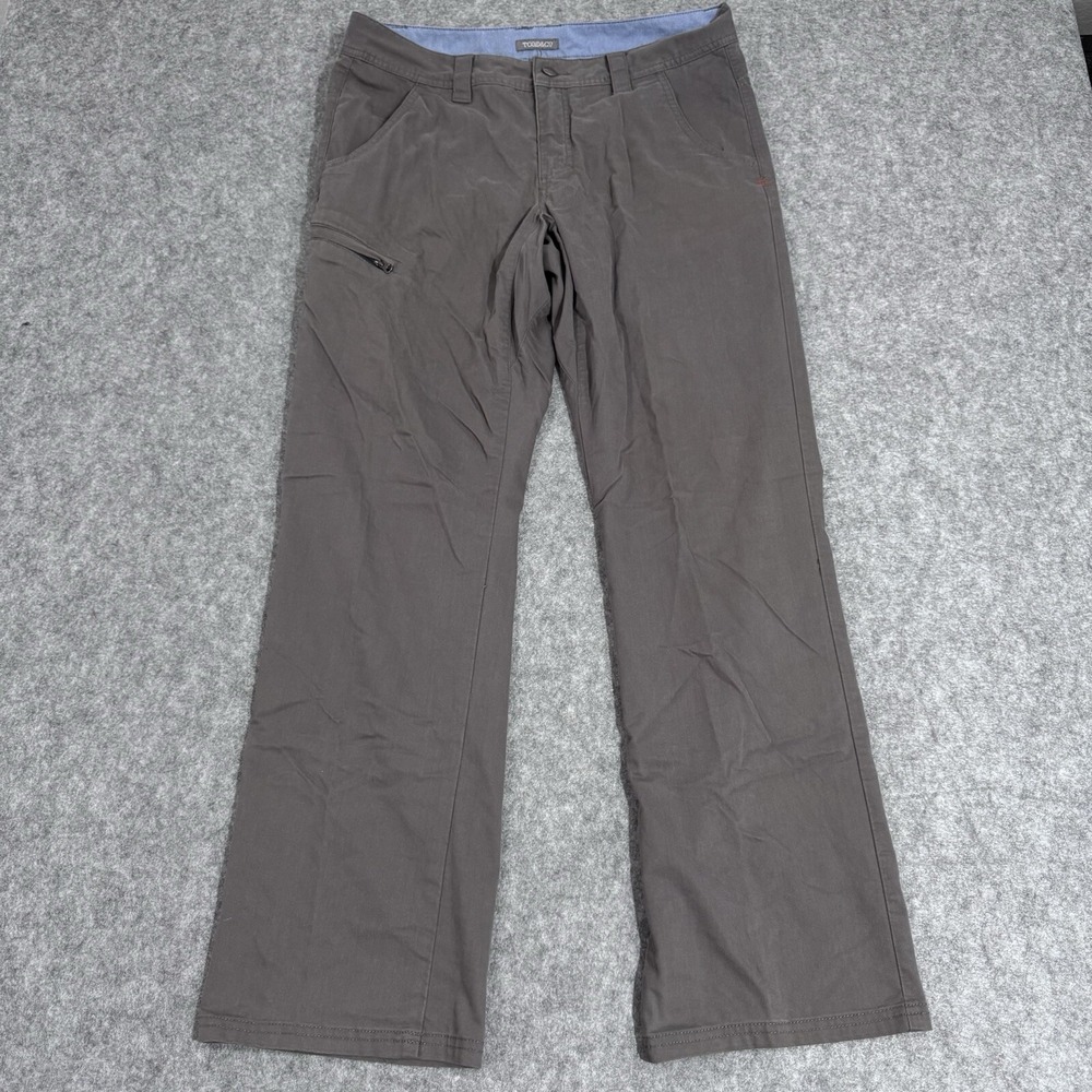 Toad & Co Men's Departure Pants Regular Fit Gray Stretch Chino Organic Size 32